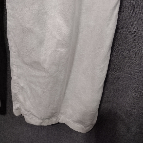 Abercrombie & Fitch Linen Blend Wide Leg Pants Women's S White Retro Minimalist - Picture 5 of 11